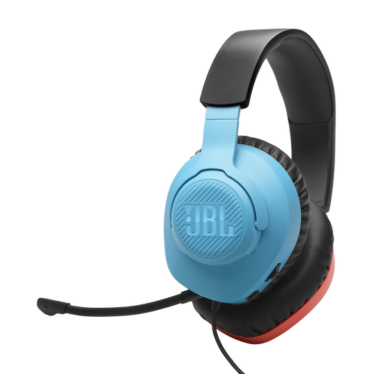 JBL Quantum 100N - Blue / Red - Wired over-ear gaming headset with detachable mic - Hero